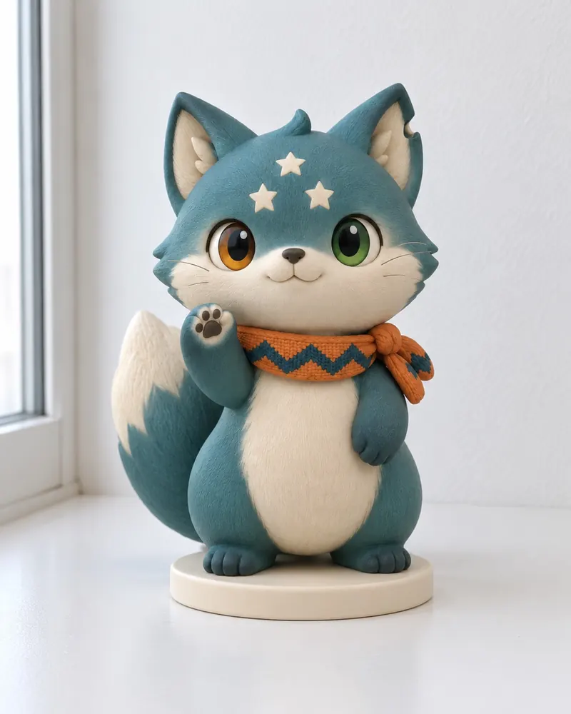 Moko figure in a new scene
