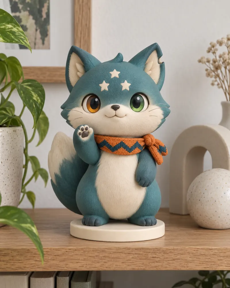 Moko figure in a new scene