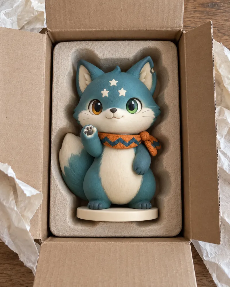 Moko figure in a new scene