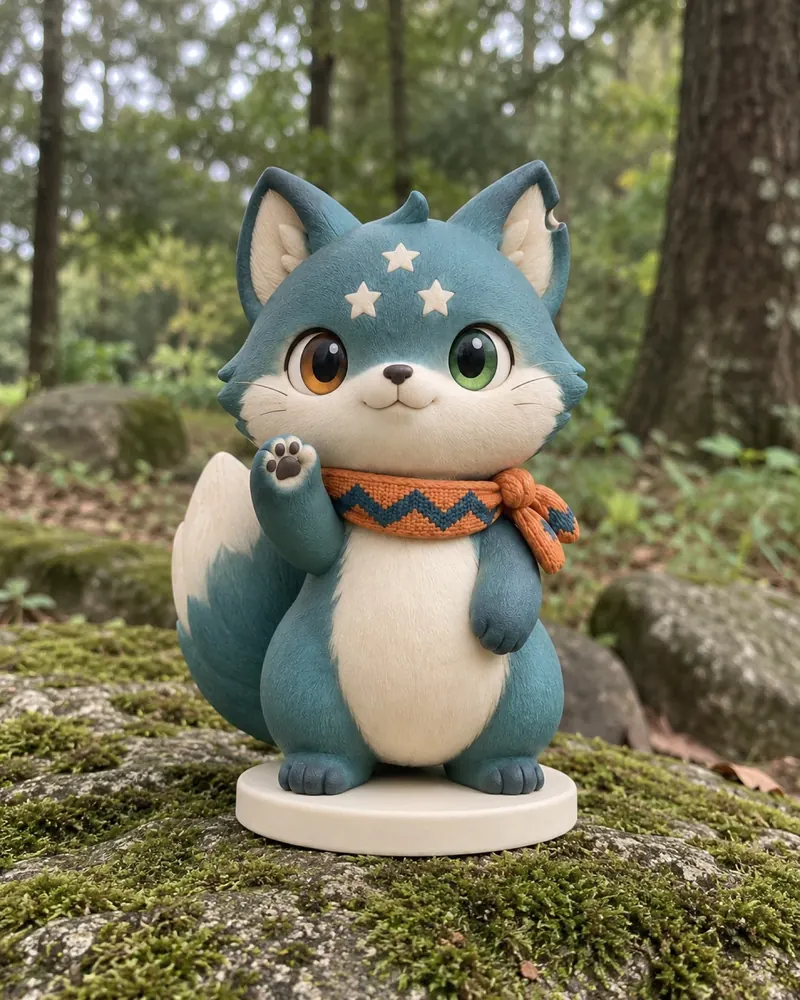 Moko figure in a new scene