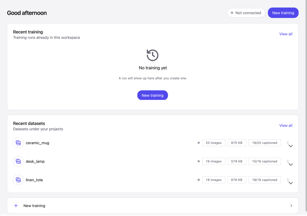 Training workflow